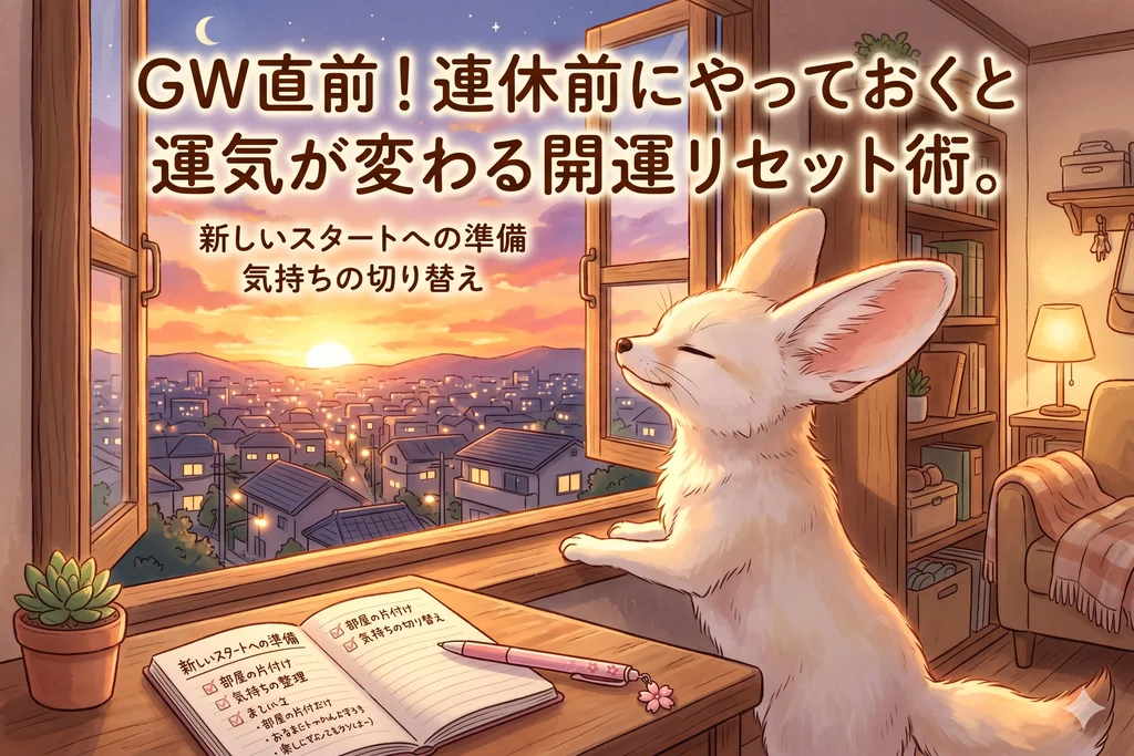 GW直前！連休前にやっておくと運気が変わる開運リセット術【2026年版】