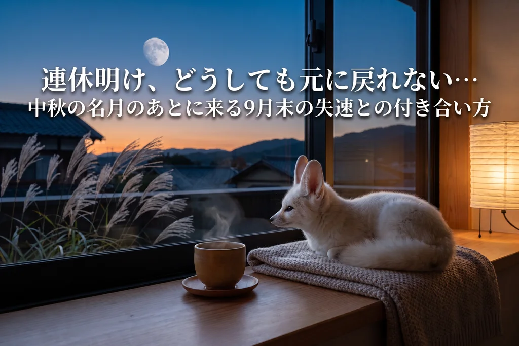 連休明け、どうしても元に戻れない…中秋の名月のあとに来る9月末の失速との付き合い方