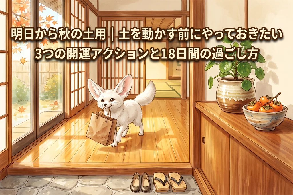 明日から秋の土用|土を動かす前にやっておきたい3つの開運アクションと18日間の過ごし方